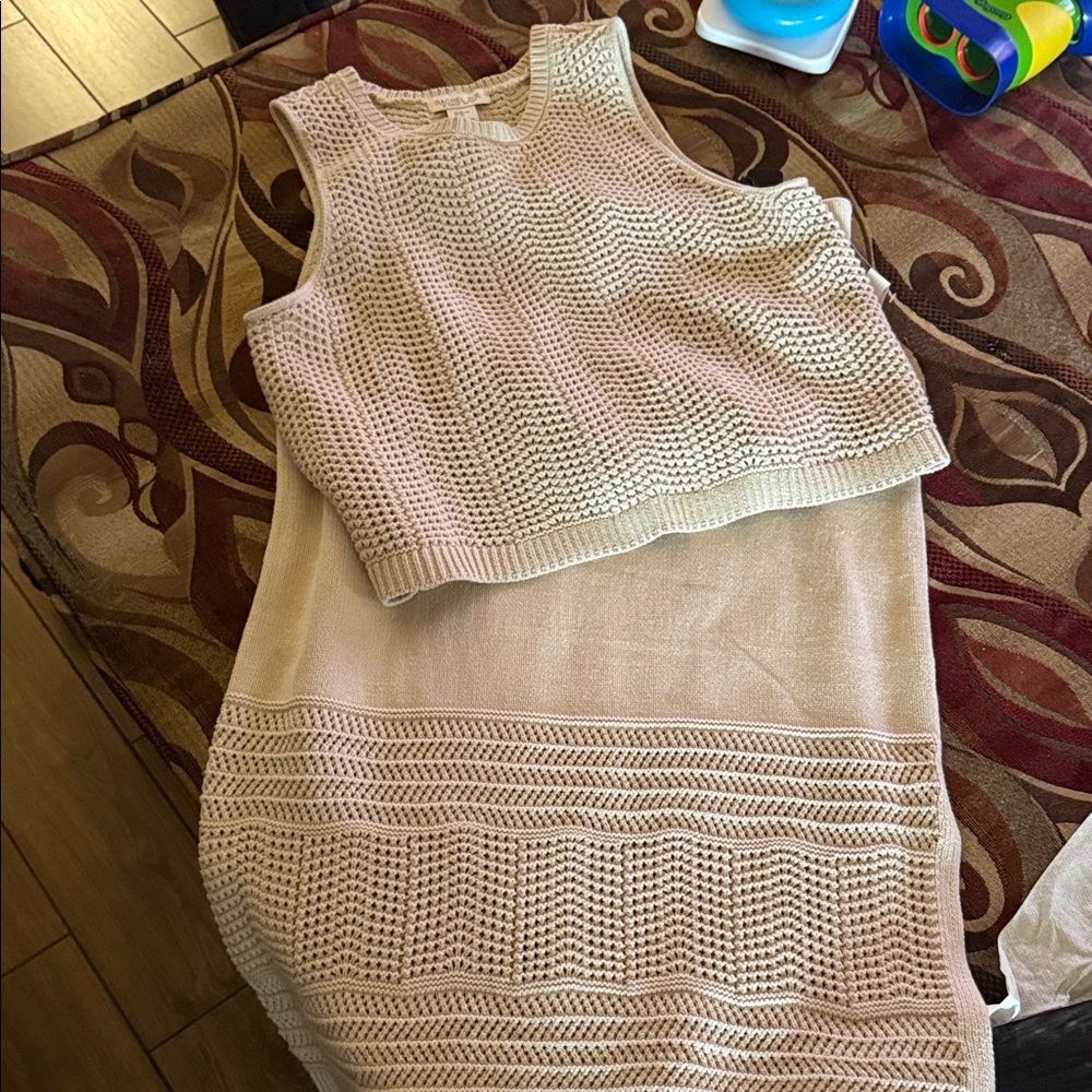Rachel Zoe Cream Knit Maxi Dress